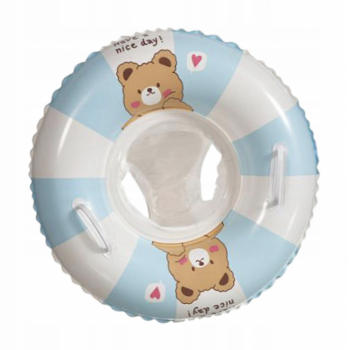 Colac Gonflabil pentru Copii cu Scaunel Interior ,   Summer, Model Bleu cu Alb