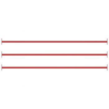 Gossi bare de rotire, 3 piese, rosu, 125 cm, otel