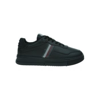 Pantofi Supercup Stripes Tumbled -  Piele naturala - Negru