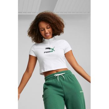Tricou crop cu buzunar cu fermoar Classics