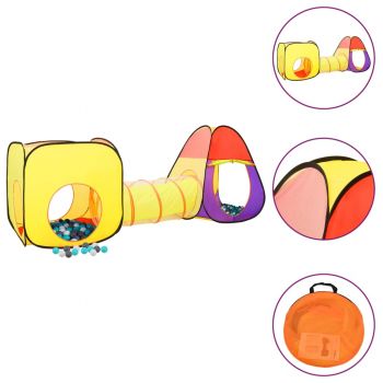 Gossi cort de joaca pentru copii 250 bile, multicolor, 255x80x100 cm