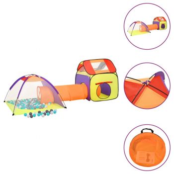 Gossi cort de joaca pentru copii 250 bile, multicolor, 338x123x111 cm