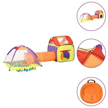 Gossi cort de joaca pentru copii 250 bile, multicolor, 338x123x111 cm