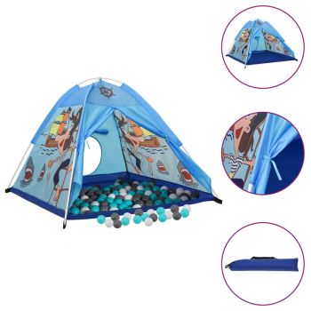 Gossi cort de joaca pentru copii cu 250 bile, albastru, 120x120x90 cm