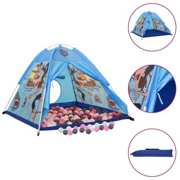 Gossi cort de joaca pentru copii cu 250 bile, albastru, 120x120x90 cm