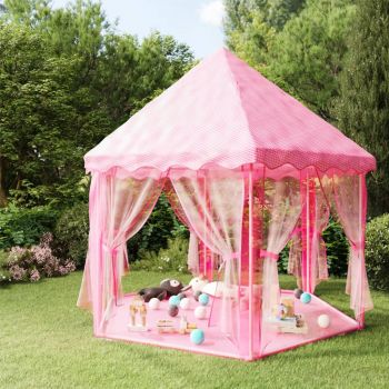 Gossi cort de joaca princess cu 250 de bile, roz, 133x140 cm