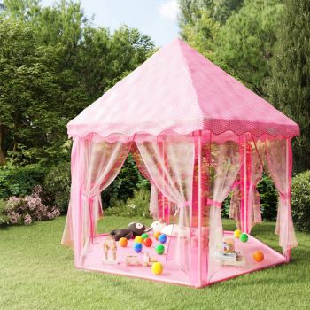 Gossi cort de joaca princess cu 250 de bile, roz, 133x140 cm