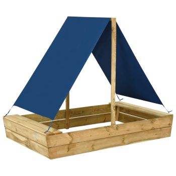 Gossi groapa de nisip cu acoperis, 160x100x133 cm, lemn de pin tratat