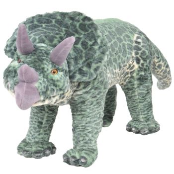 Gossi jucarie din plus dinozaur triceratops in picioare, verde, xxl