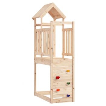 Gossi turn joaca cu perete catarare, 53x110x214 cm, lemn masiv de pin