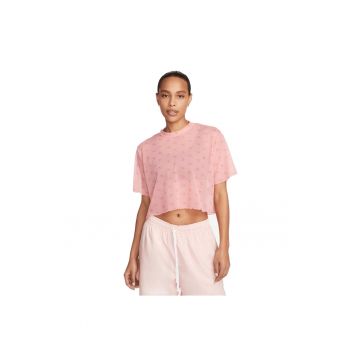 Tricou crop din plasa cu imprimeu logo Air