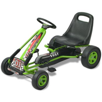Vidax kart cu pedale cu sezut reglabil verde