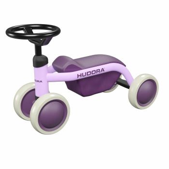 Bicicleta fara pedale cu volan si ladita de depozitare, 1 an+, culoare lavanda, Hudora