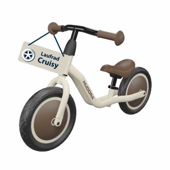 Bicicleta fara Pedale Hudora Cruisy, 18 luni+, culoare Mocha - Primii Pasi Siguri si Stilati