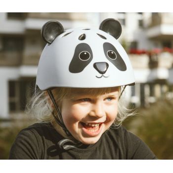 Casca protectie pentru copii Hudora Panda, crem negru, marimea 44-47 cm Casca protectie pentru copii Hudora Panda, crem negru, marimea 44-47 cm