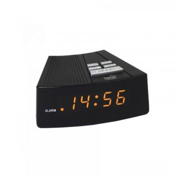 Ceas desteptator de birou, 230v, afisaj digital led, ora 24 h, negru, home
