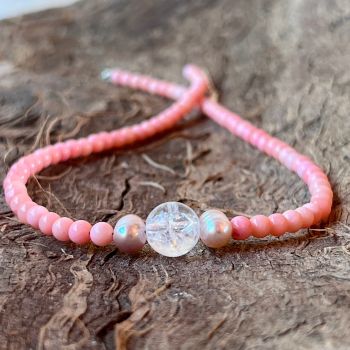 Colier coral, cuart, perle Coral Grace#21