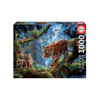 Educa Puzzle 1000 Tigers In The Tree (017662)