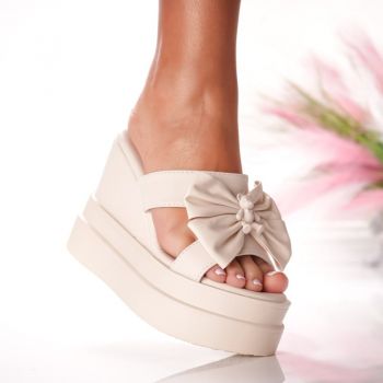 Papuci Cu Platforma - 1054 Beige
