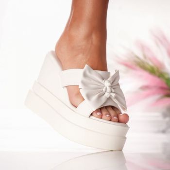 Papuci Cu Platforma - 1054 White