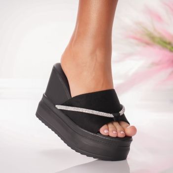 Papuci Cu Platforma - 3AW317 Black White