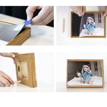 Rama foto magnetica a4, include hartie magnetica, lemn, magic dale