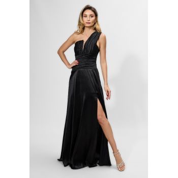 Rochie de ocazie premium cu model one shoulder Noblissima Neagra