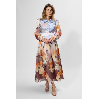 Rochie de ocazie premium din satin cu imprimeu Eritreea Multi