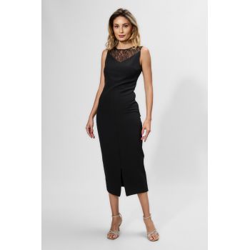 Rochie eleganta cu dantela si strass-uri Darby Neagra
