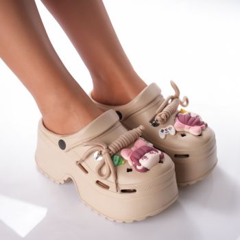 Saboti Krock Cu Platforma - BG192 Khaki