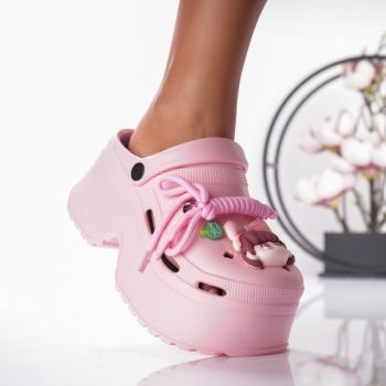 Saboti Krock Cu Platforma - BG192 Pink