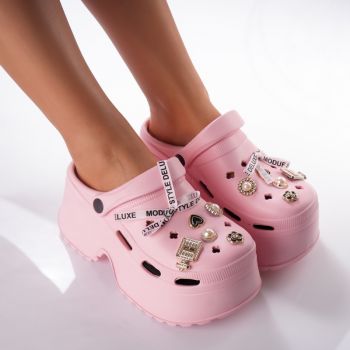 Saboti Krock Cu Platforma - BG202 Pink