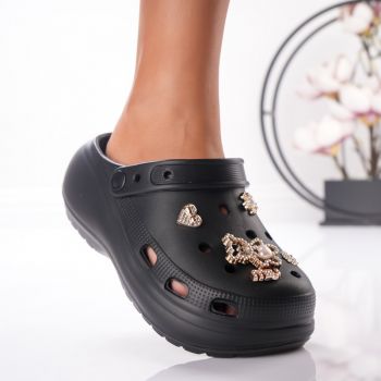 Saboti Krock Cu Platforma - F-178 Black