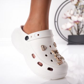 Saboti Krock Cu Platforma - F-178 White