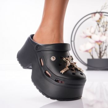 Saboti Krock Cu Platforma - F-179 Black