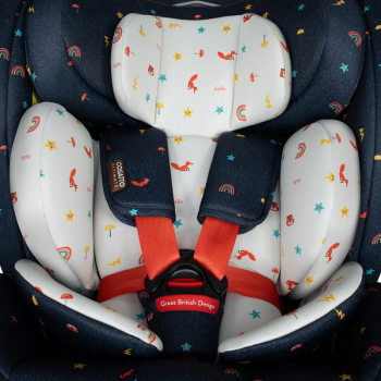 Scaun auto Cosatto All in All Extra Doodle Days 40-150 cm I-Size, Testare ADAC, Isofix, SIPS, Rotatie 360, Tetiera reglabila