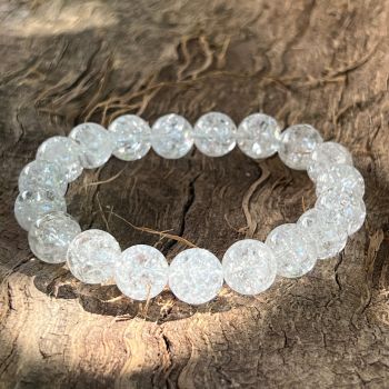 Bratara cuart de stanca/cristal incolor 10 mm