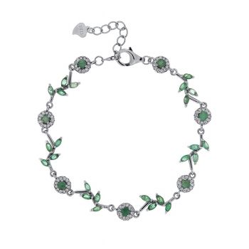 Bratara din argint cu smarald și cubic zirconia