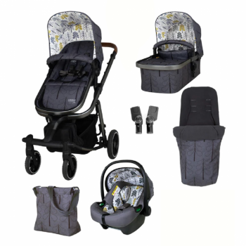 Carucior 3 in 1 pentru copii Cosatto Giggle Trail Fika Forest, geanta de infasat, saculet pentru picioare, husa ploaie