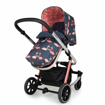 Carucior 3 in 1 pentru copii Cosatto Giggle Trail Pretty Flamingo, geanta de infasat, saculet pentru picioare, husa ploaie
