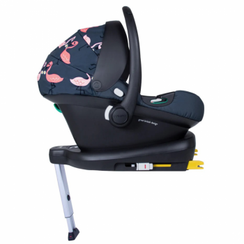 Carucior 4 in 1 pentru copii Cosatto Giggle Trail Pretty Flamingo, baza scaun auto isofix, geanta de infasat, saculet pentru picioare, husa ploaie