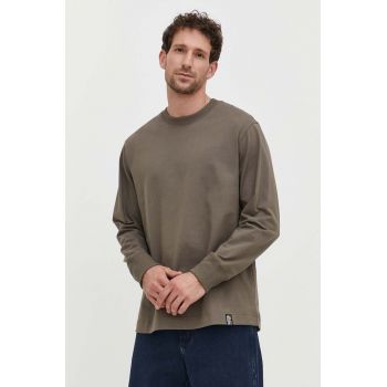 G-Star longsleeve din bumbac culoarea verde, uni