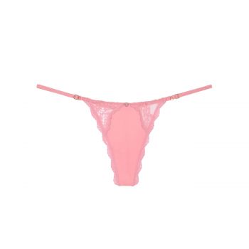 Lace-trim adjustable v-string panty l