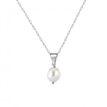 Lantisor argint 925, JW1537, model perla, placat cu rodiu
