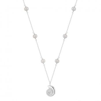 Lantisor argint 925, JW1540, model scoica, placat cu rodiu