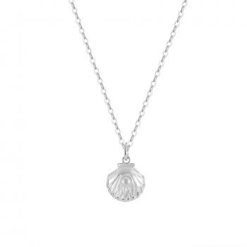 Lantisor argint 925, JW1541, model scoica, placat cu rodiu