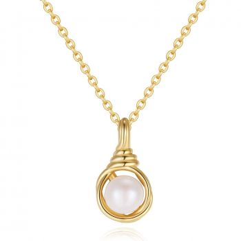 Lantisor argint 925, JW1546, model perla, placat cu aur