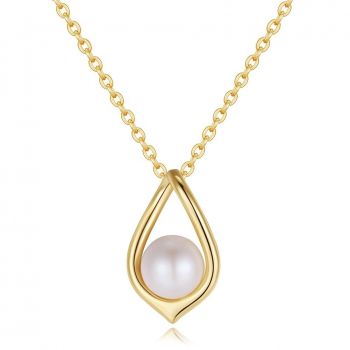 Lantisor argint 925, JW1547, model perla, placat cu aur