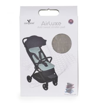 Protectie antitranspiratie Cangaroo AirLuxe Universal Grey pentru carucior, material 3D special, reduce transpiratia, potrivire universala