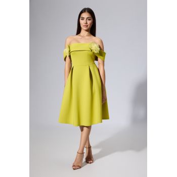 Rochie de ocazie din neopren cu flori 3D Girly Fistic